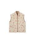 Floral Stand-Collar Zip Vest
