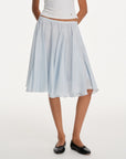 Gathered A-Line Midi Skirt
