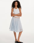Gathered A-Line Midi Skirt