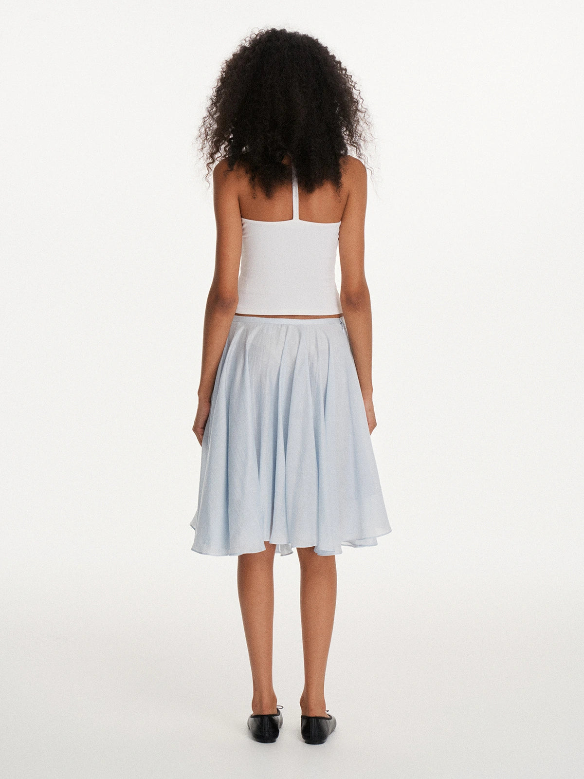 Gathered A-Line Midi Skirt