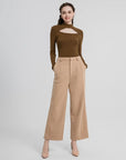 Thermal Mock Neck Hollow Chest  Top