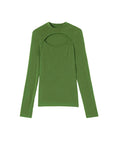 Thermal Mock Neck Hollow Chest  Top