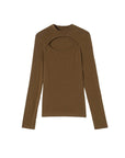 Thermal Mock Neck Hollow Chest  Top