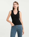 Vintage V-Neck Lapel Tank Top