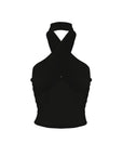 Ruched sides Cross Neck Tank Top