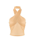 Ruched sides Cross Neck Tank Top