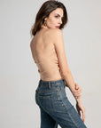 Ruched sides Cross Neck Tank Top