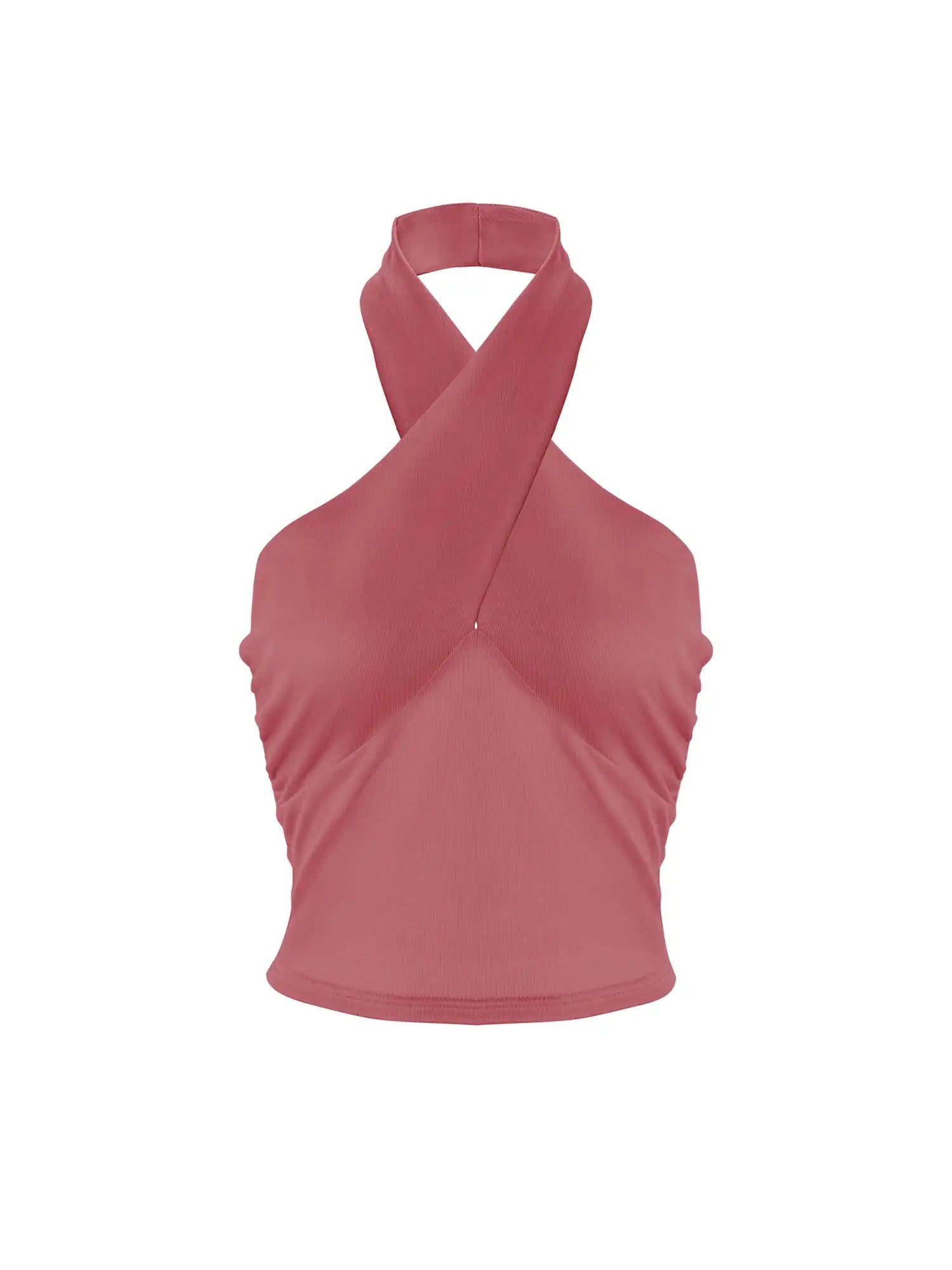 Ruched sides Cross Neck Tank Top