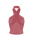 Ruched sides Cross Neck Tank Top