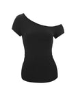 Ruched Sides Off-Shoulder Short Sleeve Top