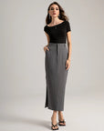 Ruched Sides Off-Shoulder Short Sleeve Top