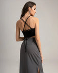 V-Neck Drawstring Tank Top