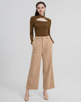High-Waist Straight Leg Casual Trousers