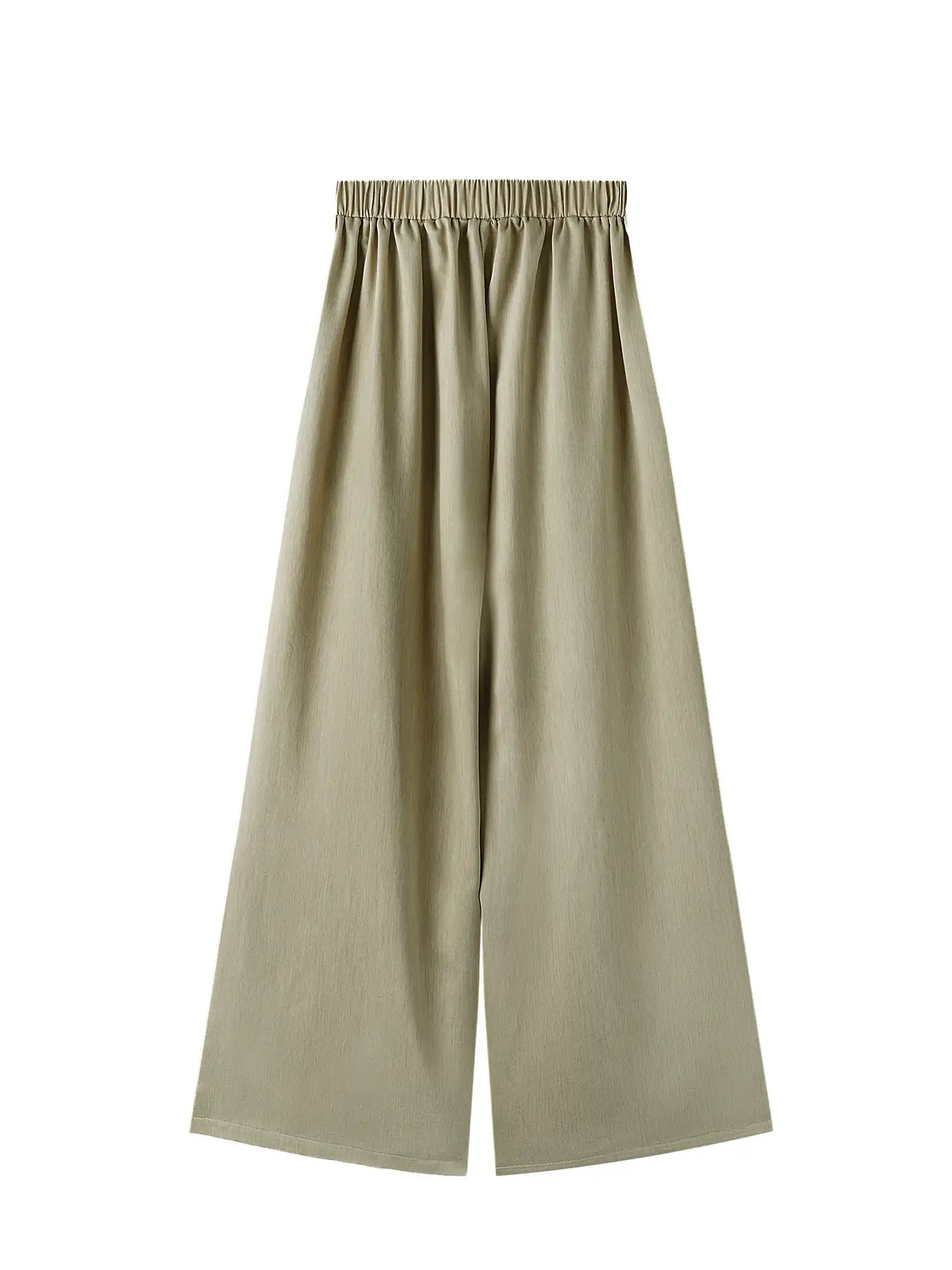 Silk-like High Waist drawstring comfortable wide leg Pants