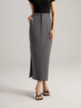 High Waist Slit Side Suit Maxi Skirt