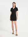 Classic Polo Collar Short Sleeve Minidress