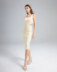 Icy Touch Square Neck Cut Out Midi Dress