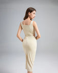 Icy Touch Square Neck Cut Out Midi Dress