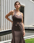 Lace Straps Slit Hem Form Fitting Tank Top