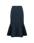 High Waist Paneled Form Fitting Midi Skirt