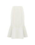 High Waist Paneled Form Fitting Midi Skirt