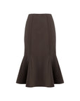 High Waist Paneled Form Fitting Midi Skirt