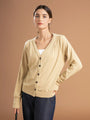 Relaxed Ruched Shoulder Cardigan