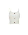 V-Neck Drawstring Button Tank Top