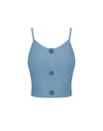 V-Neck Drawstring Button Tank Top