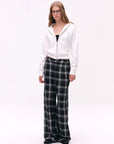 High-Waist Plaid Wide-Leg Pants