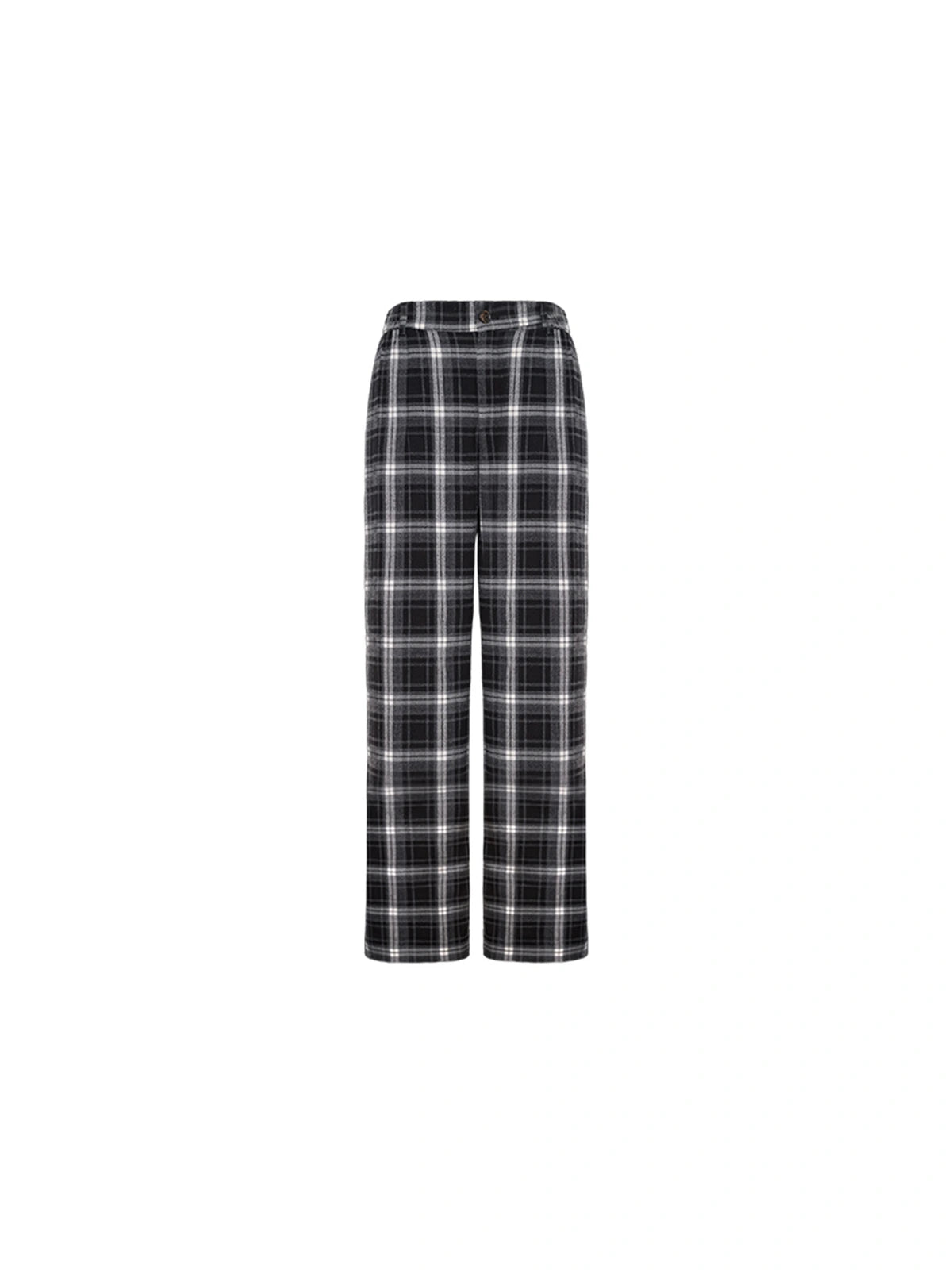 High-Waist Plaid Wide-Leg Pants
