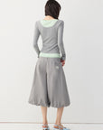Lace-Trim Layered Henley Top