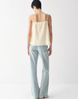 Layered Lace-Trim Drawstring Cami