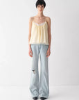 Layered Lace-Trim Drawstring Cami
