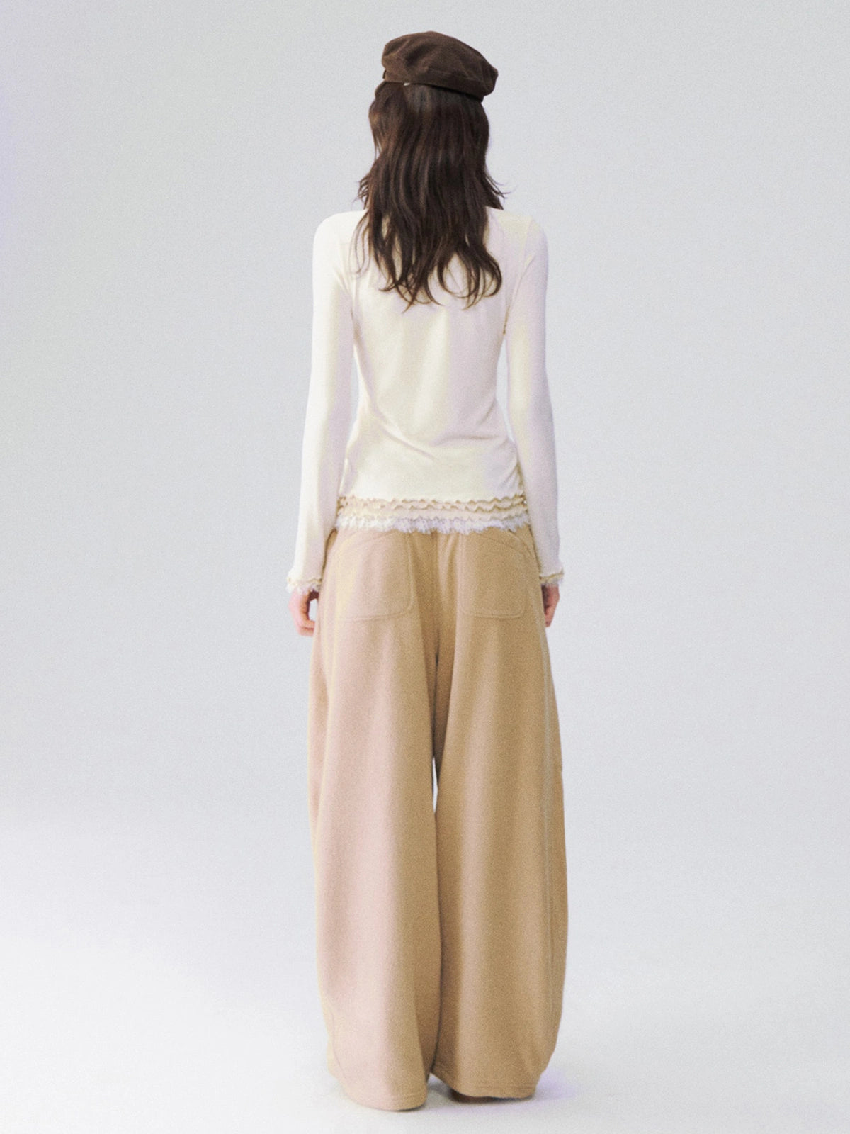 Layered Lace-Trim Long-Sleeve Top