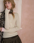 Layered-Look Boatneck Henley Top
