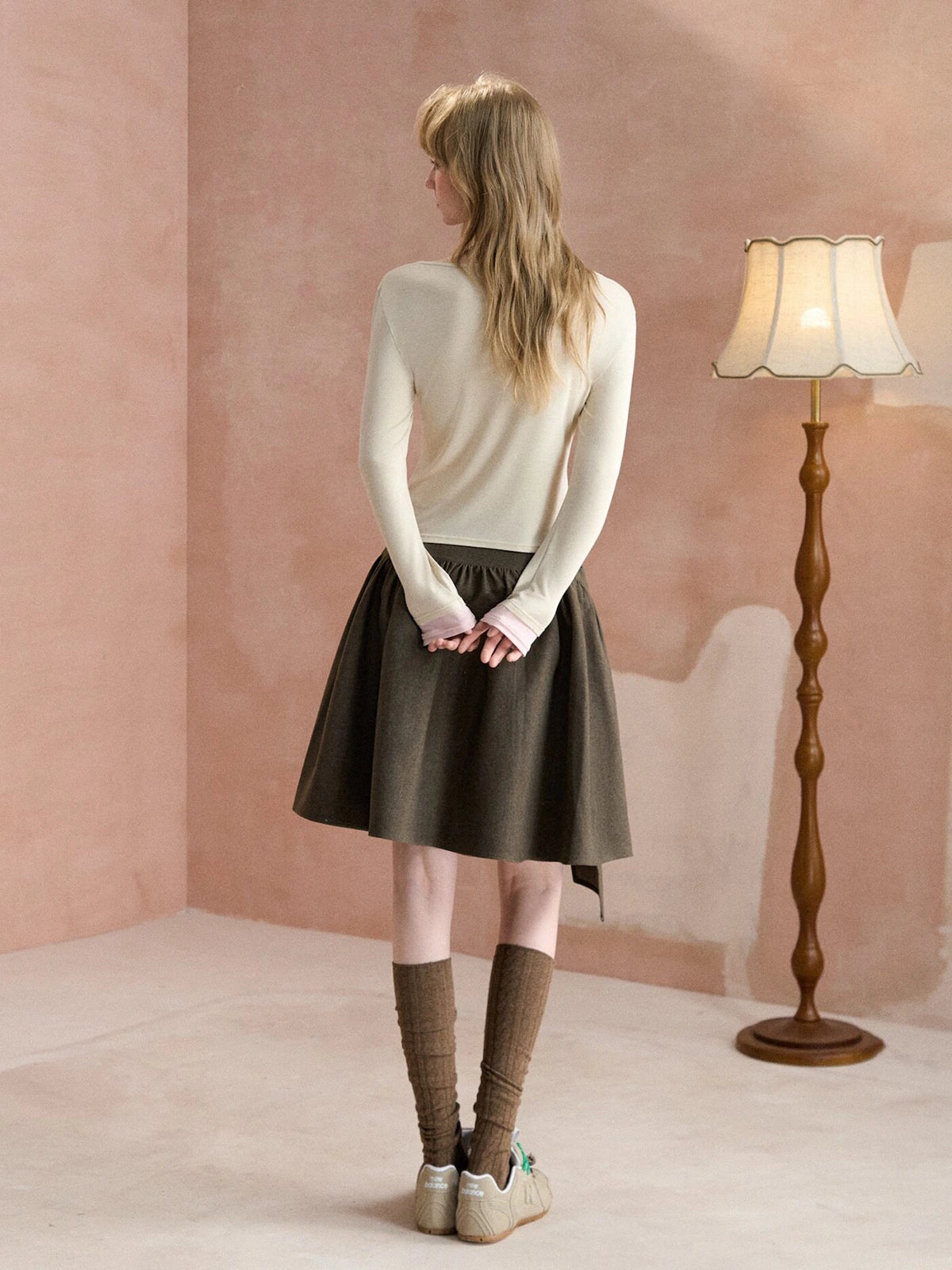 Layered-Look Boatneck Henley Top
