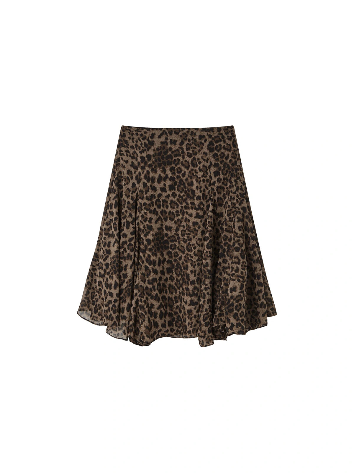 Leopard Print A-Line Midi Skirt