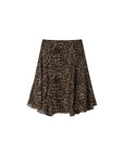 Leopard Print A-Line Midi Skirt