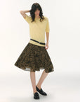 Leopard Print A-Line Midi Skirt