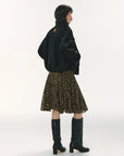 Leopard Print A-Line Midi Skirt