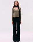 Low-Rise Drawstring Flared Sweatpants