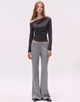 Low-Rise Drawstring Flared Sweatpants