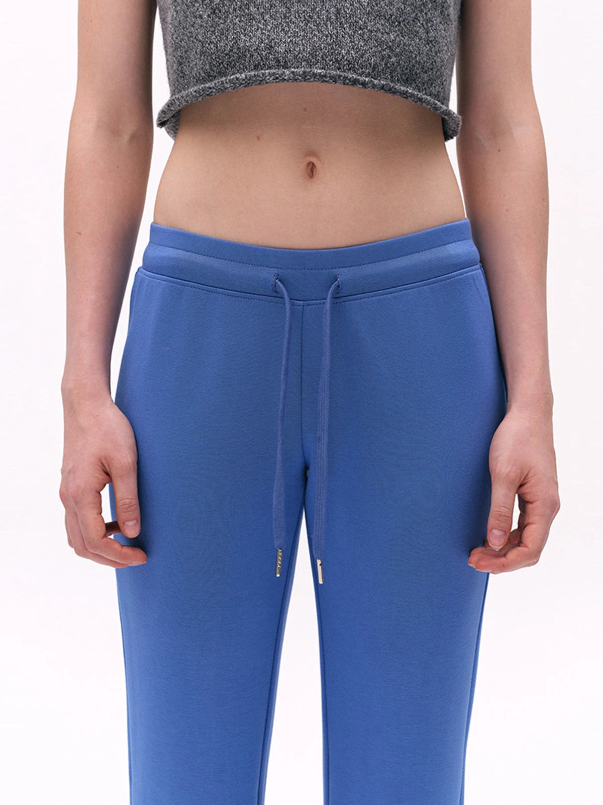 Low-Rise Drawstring Flared Sweatpants
