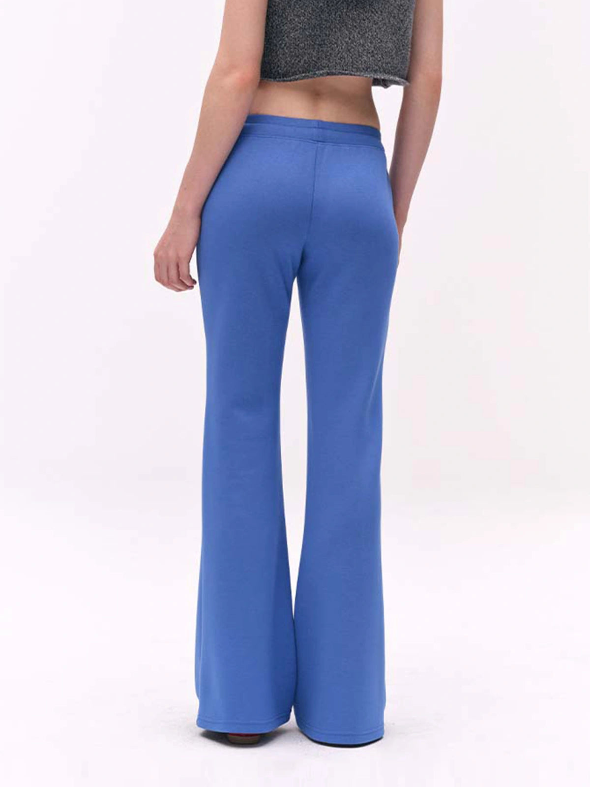 Low-Rise Drawstring Flared Sweatpants