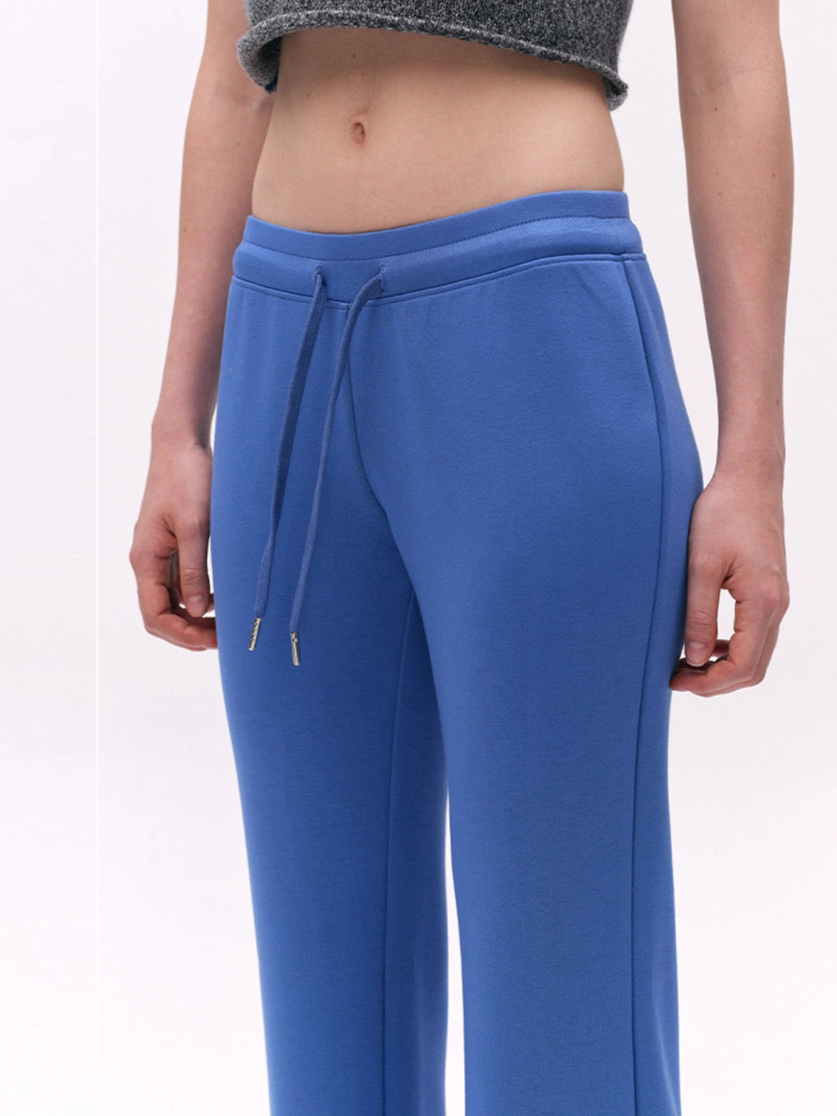 Low-Rise Drawstring Flared Sweatpants
