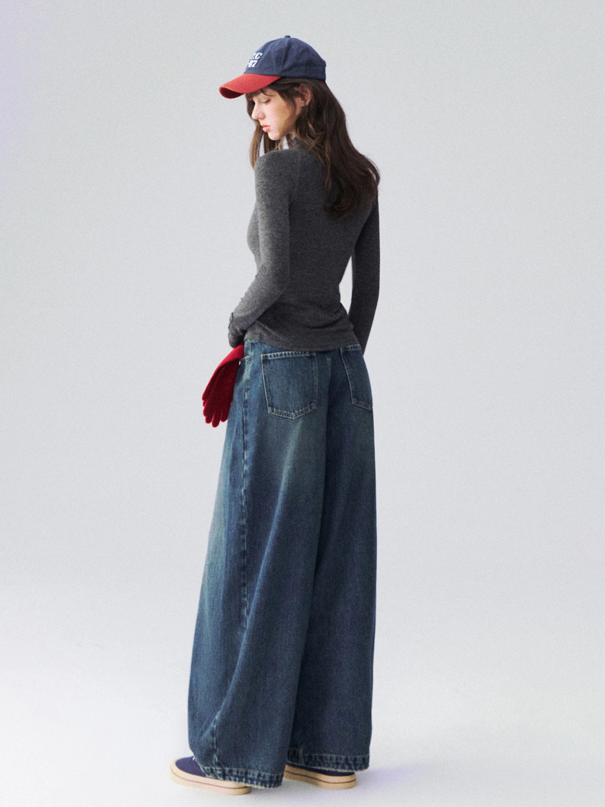 Mock-Neck Button-Cuff Henley Top