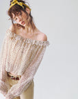 Off-Shoulder Polka Dot Blouse