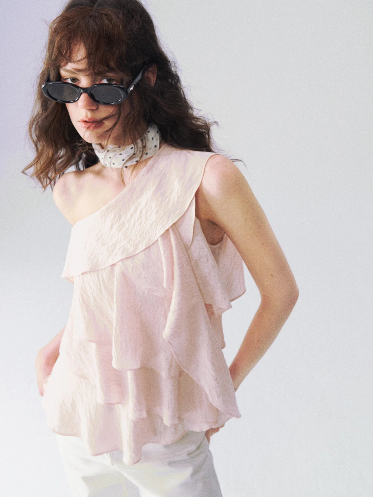 One-Shoulder Ruffle Top