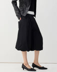 Pleated Balloon-Leg Culotte Pants